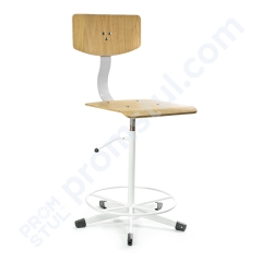 Стілець промисловий СТС-2к дерев’яне сидіння підставка-коло