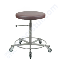Табурет з нержавіючої сталі ТПН-1.1, шт.шкіра, на колесах