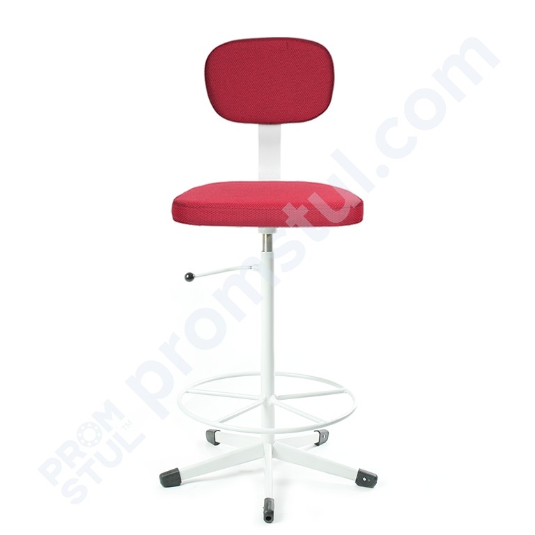 Стілець промисловий СТУ-1к м’який високий підставка-коло, тканина